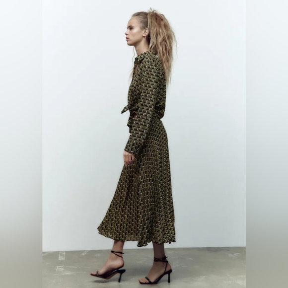 New Zara Geometric Printed Midi Skirt - 2492/051 - Picture 5 of 6